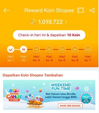 Cara Mendapatkan Koin Shopee