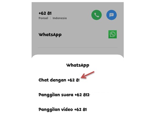 Cara chat WA tanpa save nomor melalui log panggilan telepon