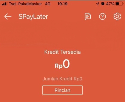 Penurunan Limit Kredit SPayLater