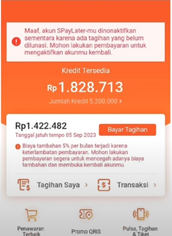 Resiko Telat Bayar Shopee PayLater 1 Bulan