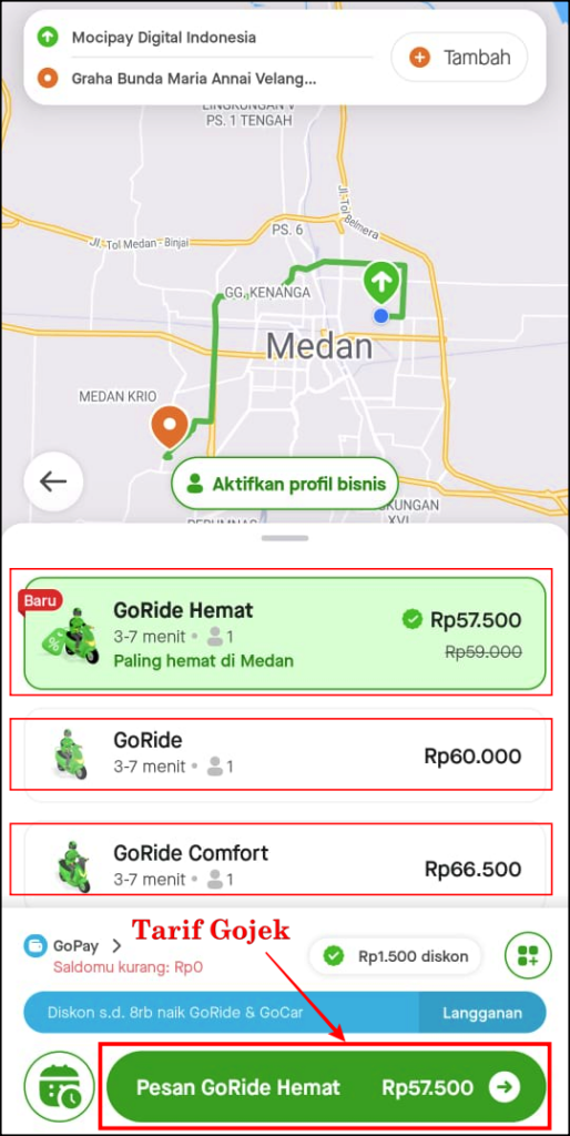 Cara Melihat Tarif Gojek Tanpa Memesan Dengan Mudah