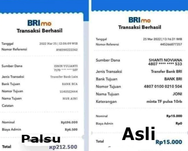 Cara Membedakan Struk BRI Asli Dan Palsu