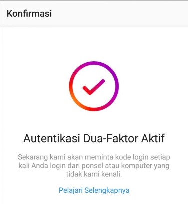 Aktifkan Autentikasi Dua Faktor