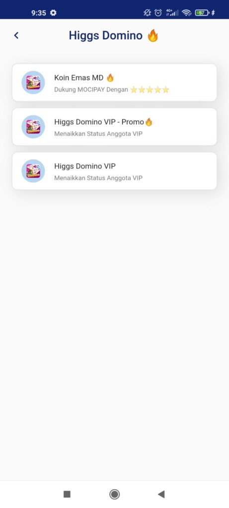 Top Up VIP Higgs Domino