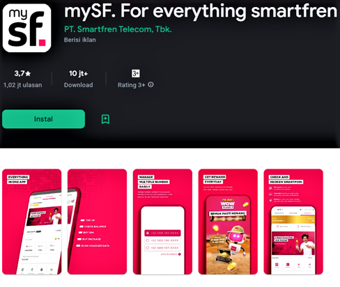 Cara Transfer Pulsa Smartfren Melalui Aplikasi mySF 