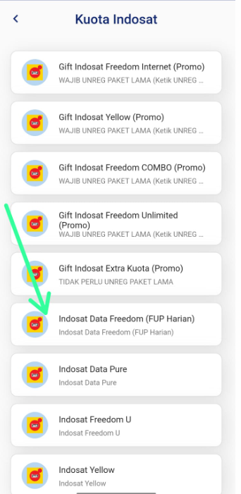 Indosat Data Freedom (FUP) Harian