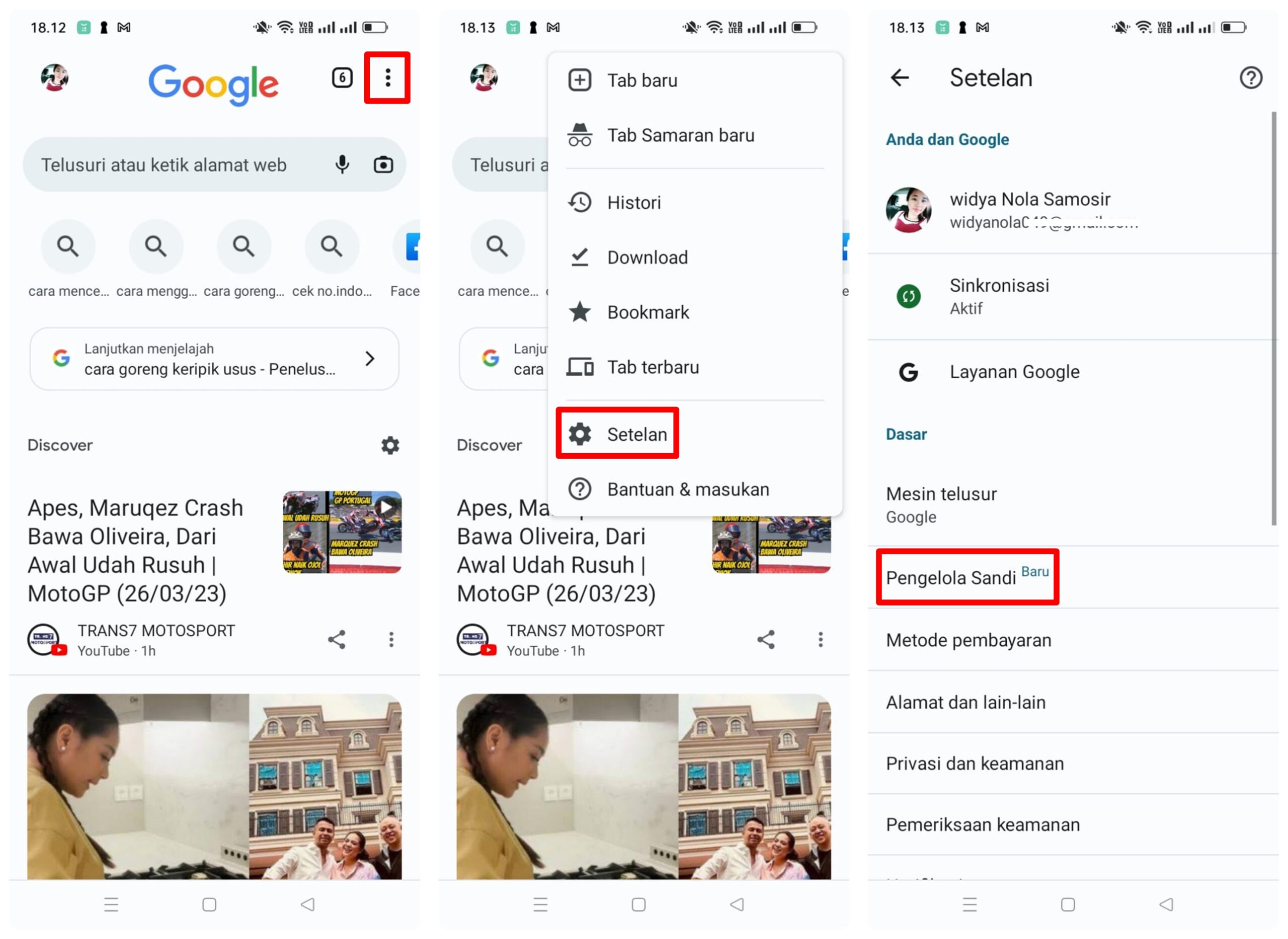 cara melihat kata sandi gmail di smartphone