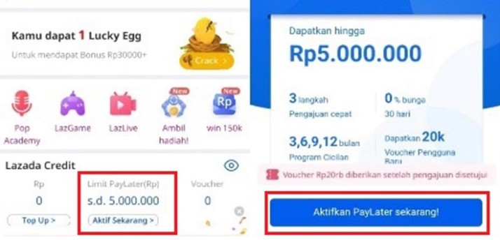Fitur Paylater Lazada