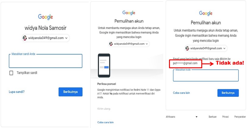 cara mengatasi lupa password, no hp tidak aktif dan lupa akun pemulihan