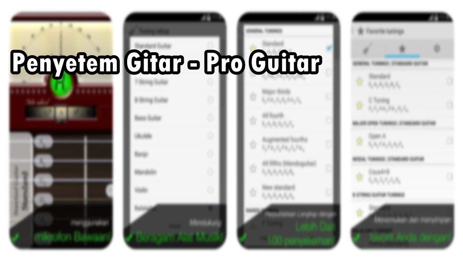 cara menyetem gitar dengan aplikasi pro guitar