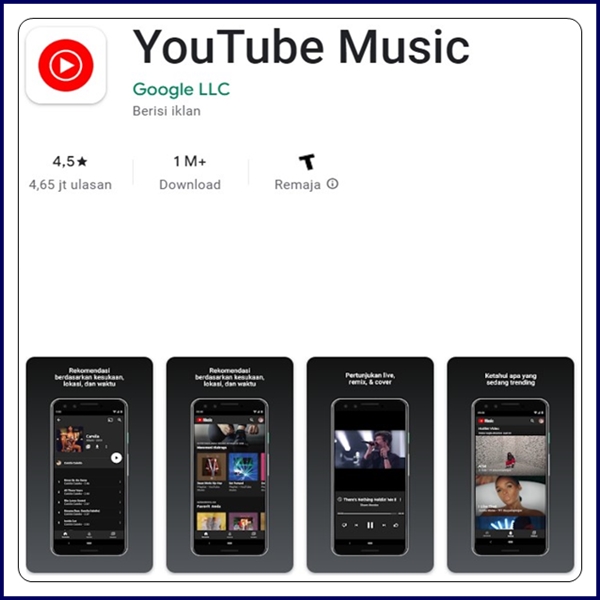 Menggunakan Aplikasi Youtube Music