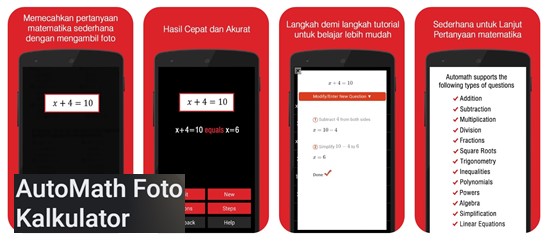 aplikasi untuk mengerjakan soal matematika automath photo calculator