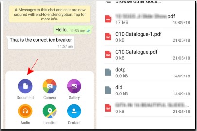 Menggunakan File Dokumen WhatsApp